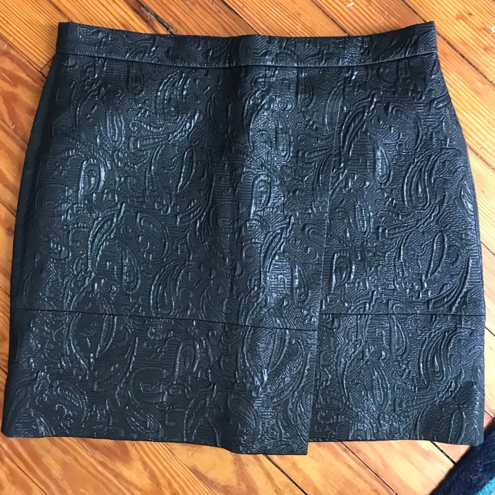 J. Crew Black Brocade Skirt